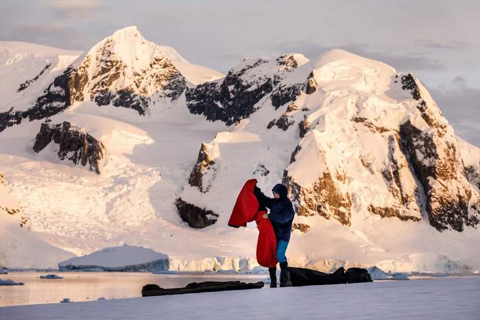 Antarctic Camping - Preparing the bivvy bag at the campsite © Max Draeger - Oceanwide Expeditions.jpeg